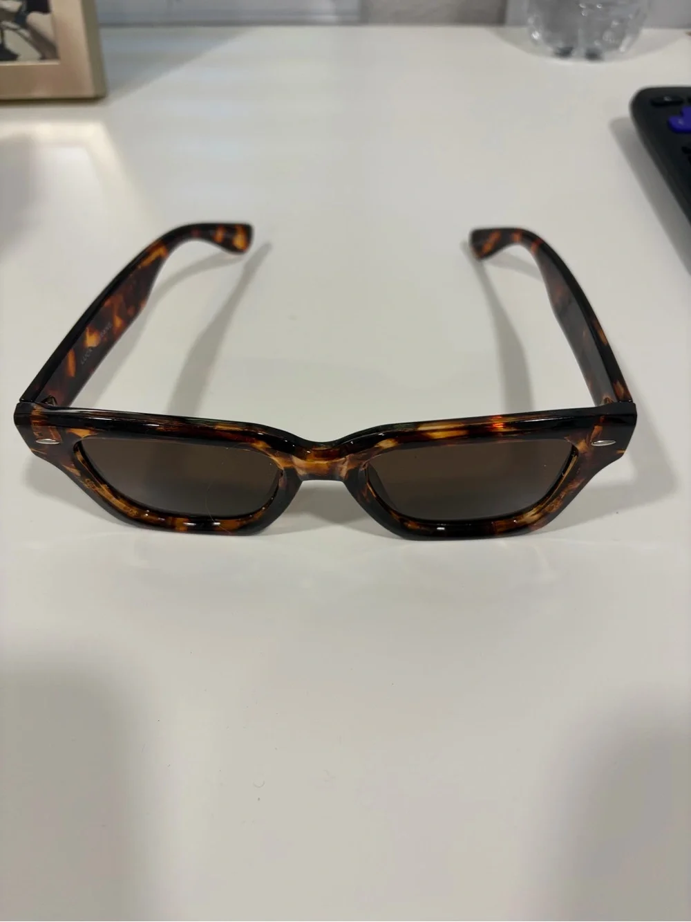 Tortoiseshell Square Sunglasses - Brown Lenses
